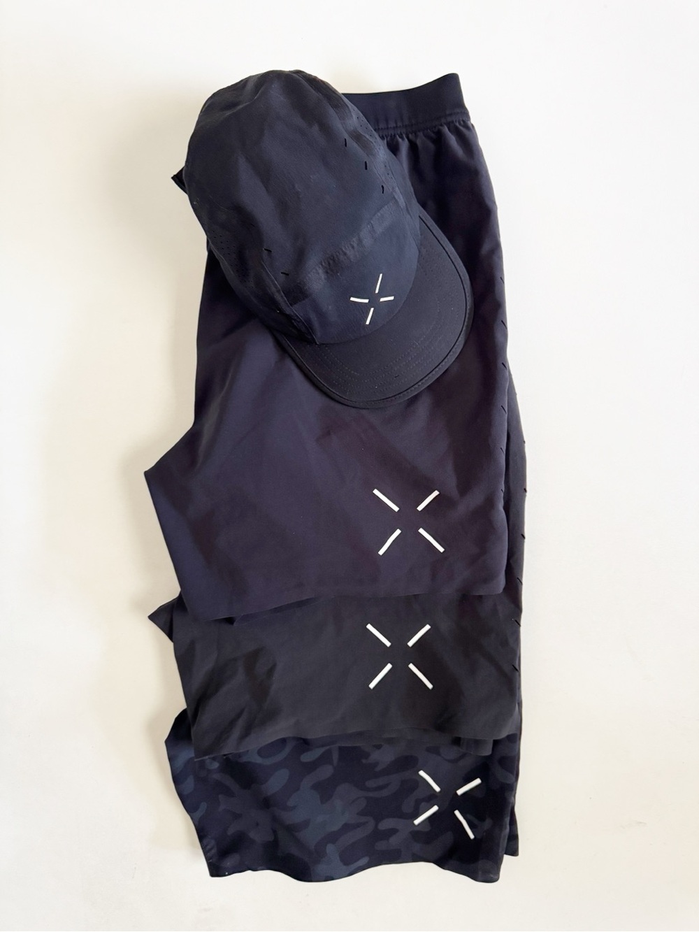 Ten Thousand Bundle of 3 Interval Shorts Large and Cap Hat Black Camo Athletic